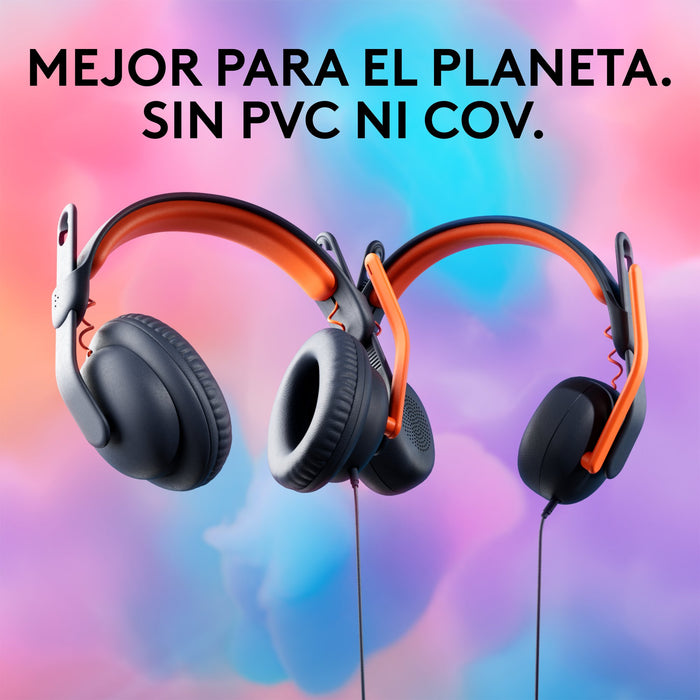 EAN 0097855190727 - Logitech Zone Learn Auriculares Alámbrico Diadema Educación USB Tipo C Azul, Naranja imagen 12