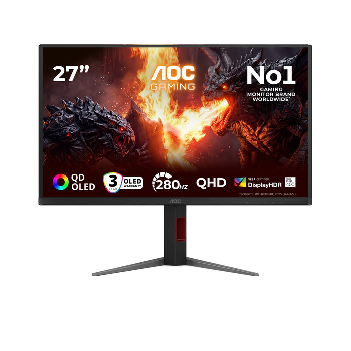 EAN 4038986183161 - AOC G4 Q27G4ZD pantalla para PC 67,3 cm (26.5") 2560 x 1440 Pixeles Quad HD QD-OLED Negro, Rojo imagen 1