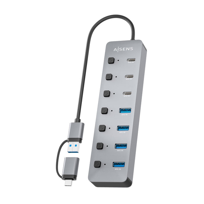 EAN 8435739905074 - AISENS ASUC-8P043-GR hub de interfaz USB 3.2 Gen 1 (3.1 Gen 1) Type-A 5000 Mbit/s imagen 3