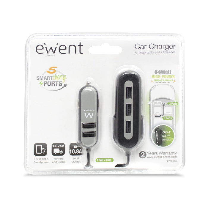 EAN 8054392613968 - Ewent EW1355 cargador de dispositivo móvil Universal Negro, Gris Encendedor de cigarrillos Auto imagen 9