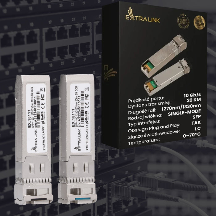 EAN 5903148915111 - Extralink EX.15111 red modulo transceptor Fibra óptica 10700 Mbit/s SFP+ imagen 10