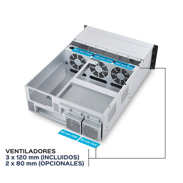 EAN 8436617921292 - UNYKAch UK80.40.6508 carcasa de ordenador Estante Negro, Plata imagen 7