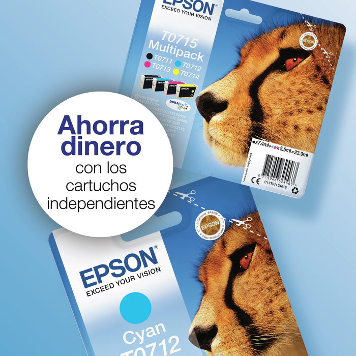 EAN 8715946638812 - Epson T071 cartucho de tinta 1 pieza(s) Original Rendimiento estándar Negro, Cian, Magenta, Amarillo imagen 6