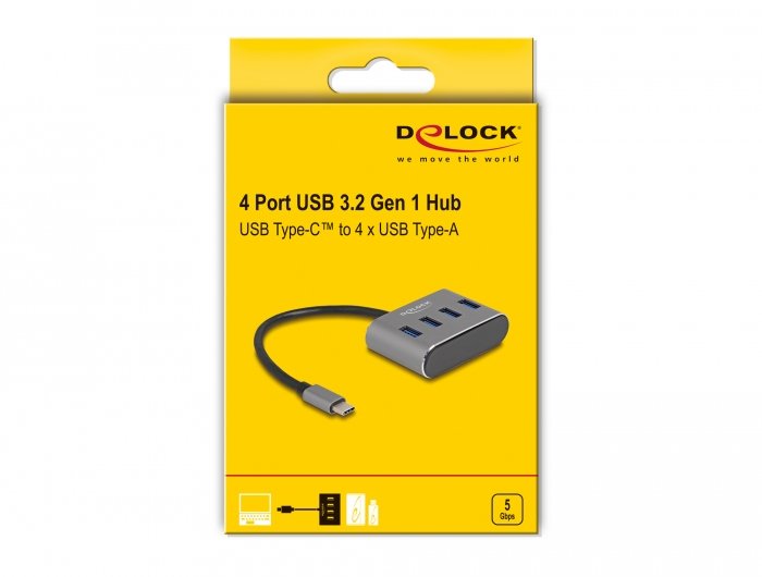 EAN 4043619632237 - DeLOCK 63223 hub de interfaz USB 3.2 Gen 1 (3.1 Gen 1) Type-C 5000 Mbit/s Negro imagen 3