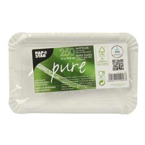 EAN 4002911110577 - Papstar 11057 plato Rectangular Papel Blanco 250 pieza(s) imagen 3