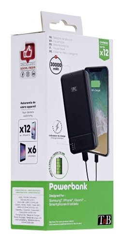 EAN 3303170107355 - T'nB PBU30000 batería externa Polímero de litio 30000 mAh Negro imagen 5