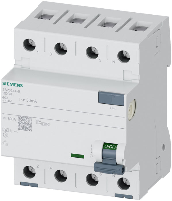 EAN 4001869427775 - Siemens 5SV3344-6 corta circuito Interruptor diferencial Tipo A 4P imagen 1
