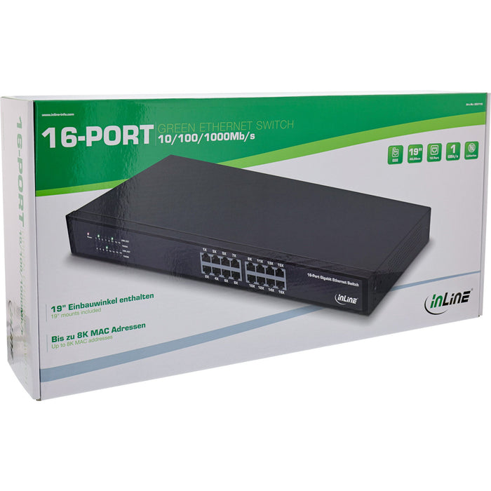 EAN 4043718298112 - InLine 32311O switch Gigabit Ethernet (10/100/1000) 1U Negro imagen 3