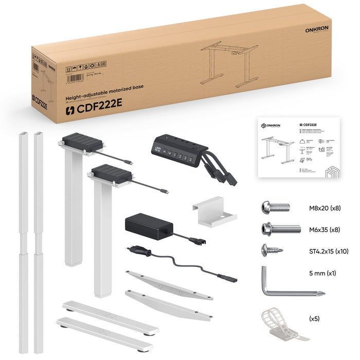 EAN 4262392440475 - ONKRON CDF222E-W estructura regulable para escritorio Eléctrico 2 pata(s) Blanco imagen 2