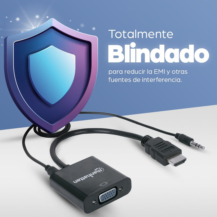 EAN 0766623151559 - Manhattan 151559 adaptador de cable de vídeo 0,3 m HDMI + 3.5mm VGA (D-Sub) Negro imagen 10