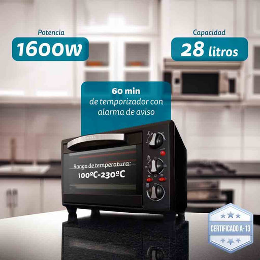 EAN 8426156012964 - Grunkel HR-28NRM horno tostador 28 L 1600 W Negro imagen 2