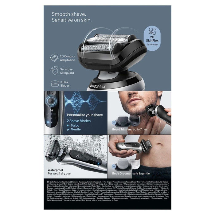 EAN 8700216647403 - Braun Series 6 62-S7650cc Máquina de afeitar de láminas Recortadora Plata imagen 4