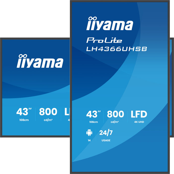 EAN 4948570128204 - iiyama LH4366UHSB-B1AG pantalla de señalización Pantalla plana para señalización digital 109,2 cm (43") L imagen 5