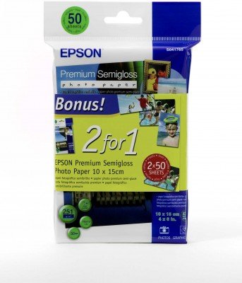 EAN 0010343605169 - Epson 10x15 Premium Semigloss Photo Paper 2for1. 2X50 sheets imagen 2