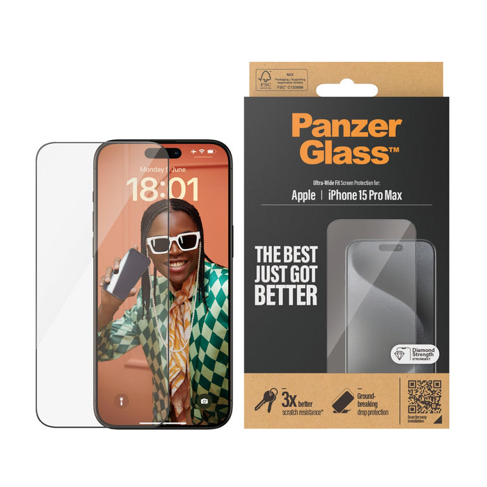 EAN 5711724028281 - PanzerGlass ® Screen Protector iPhone 15 Pro Max | Ultra-Wide Fit Protector de pantalla Apple 1 pieza(s) imagen 2