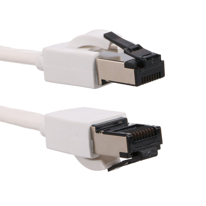 EAN 5904960297874 - Extralink LAN PATCHCORD CAT.8 U/FTP 10M 40G FLAT SHIELDED FOILED TWISTED PAIR BARE COPPER WHITE cable de  imagen 5