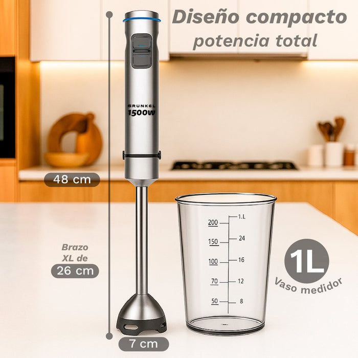 EAN 8426156018867 - Grunkel BM-1500SET batidora Batidora de mano 1500 W Acero inoxidable, Negro imagen 7