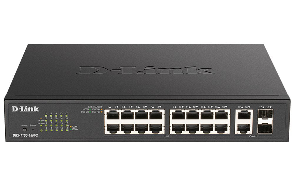 EAN 790069453366 - D-Link DGS-1100-18PV2 switch Gestionado L2 Gigabit Ethernet (10/100/1000) Energía sobre Ethernet (PoE) 1U  imagen 1