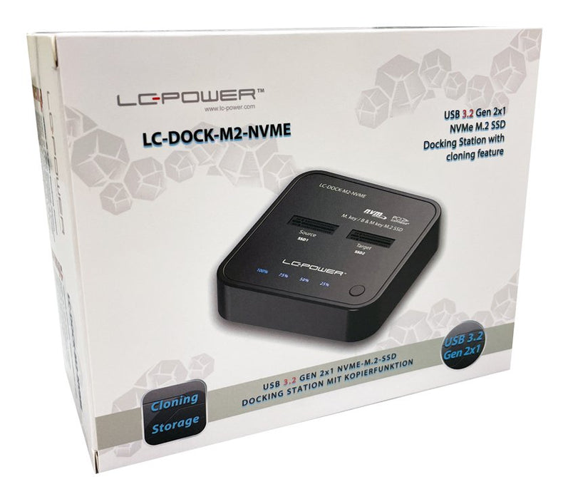 EAN 4262443280012 - LC-Power LC-DOCK-M2-NVME base de conexión para disco duro USB 3.2 Gen 2 (3.1 Gen 2) Type-C Negro imagen 9