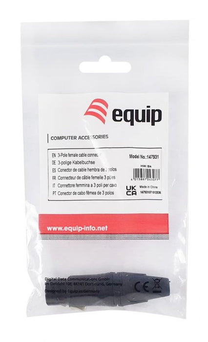 EAN 4015867243077 - Equip 147931 conector 3-Pole XLR Negro imagen 4