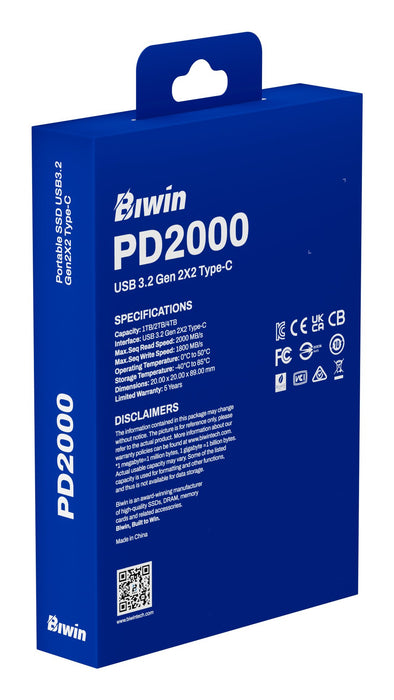 EAN 6955914623101 - Biwin PD2000 4 TB USB Tipo C USB 3.2 Gen 2x2 Púrpura imagen 17