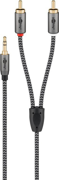 EAN 4040849652899 - Goobay 65289 cable de audio 3 m 3,5mm 2 x RCA Negro, Plata imagen 4