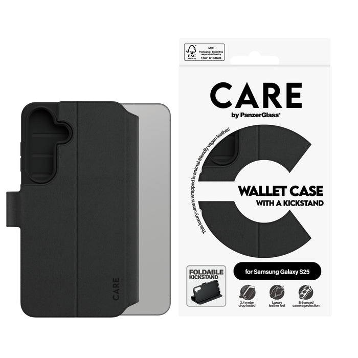 EAN 5715685016707 - PanzerGlass CARE™ by ® Wallet Case w. Kickstand Samsung Galaxy S25 funda para teléfono móvil Negro imagen 3