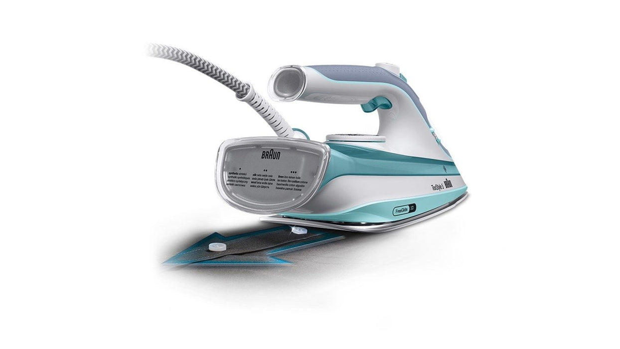 EAN 8021098270740 - Braun TexStyle 3 SI 5017 GR Plancha a vapor Suela de cerámica 2700 W Gris, Turquesa, Blanco imagen 3
