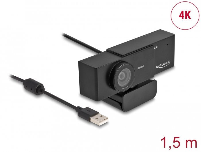 EAN 4043619964000 - DeLOCK 96400 cámara web 8 MP 3840 x 2160 Pixeles USB 2.0 Negro imagen 2