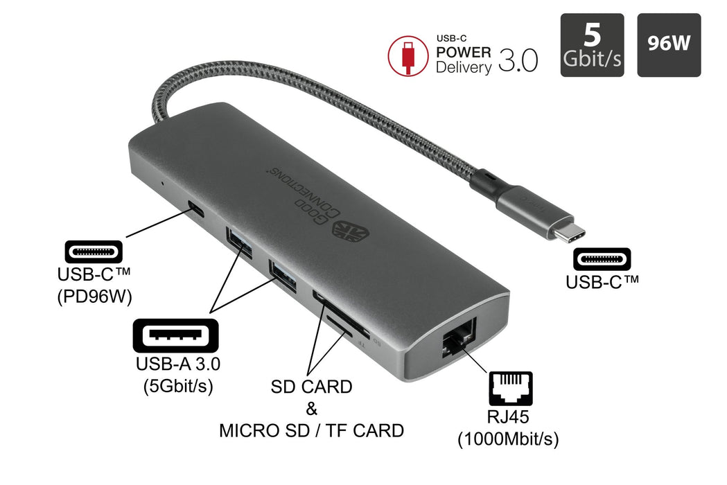 EAN 4014619881529 - Alcasa HUB-C001A hub de interfaz USB Tipo C 5000 Mbit/s Antracita imagen 2