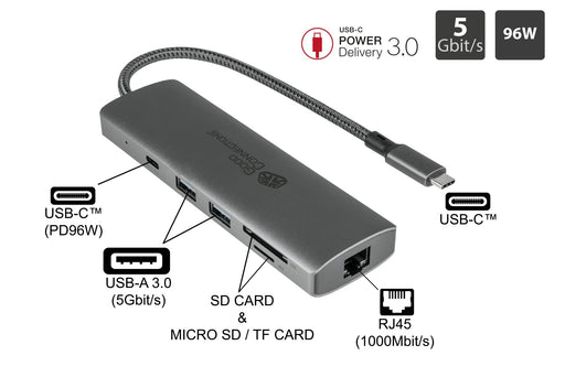 EAN 4014619881529 - Alcasa HUB-C001A hub de interfaz USB Tipo C 5000 Mbit/s Antracita imagen 2