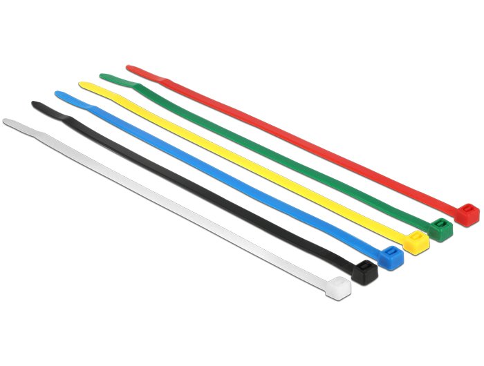 EAN 4043619186266 - DeLOCK 18626 presilla Nylon Negro, Azul, Verde, Rojo, Transparente, Amarillo 200 pieza(s) imagen 1