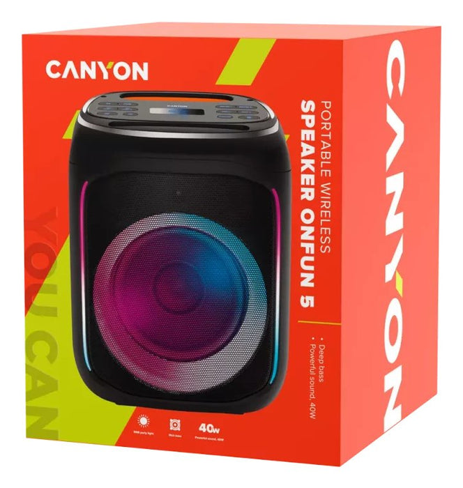 EAN 5291485015381 - Canyon CNE-PBSP5 altavoz portátil o de fiesta Altavoz para fiestas Negro, Naranja 40 W imagen 5