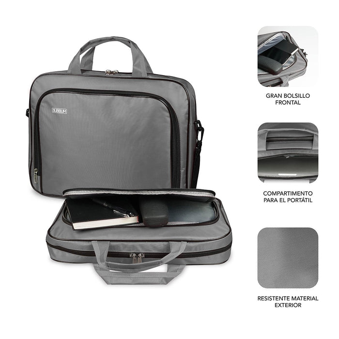 EAN 8436586741242 - SUBBLIM SUB-LB-1OLB031 maletines para portátil 35,6 cm (14") Maletín Toploader Gris imagen 2