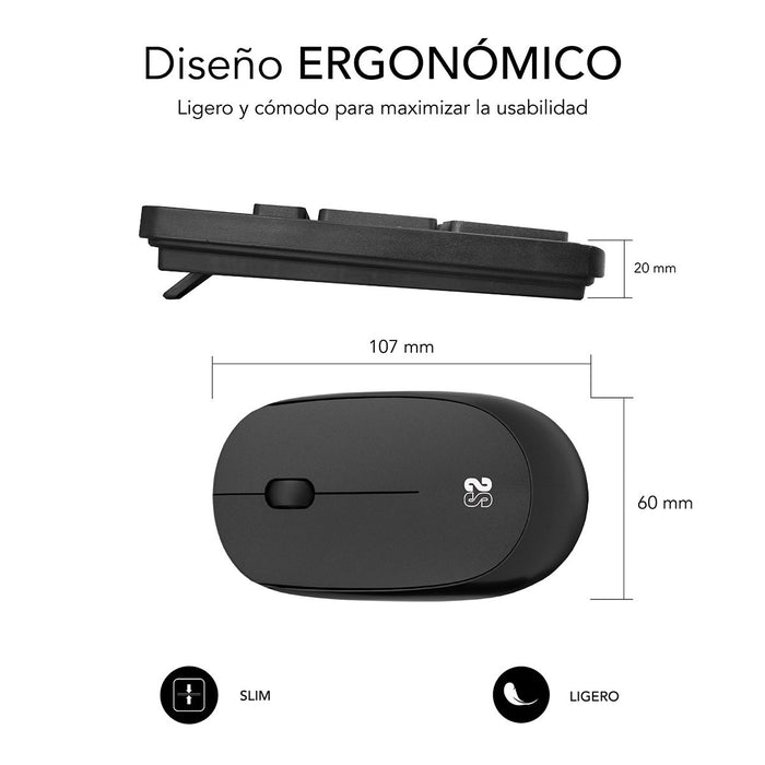 EAN 8436586742379 - SUBBLIM SUBKBC-CSSW10 teclado Ratón incluido Universal RF inalámbrico QWERTY Español Negro imagen 3