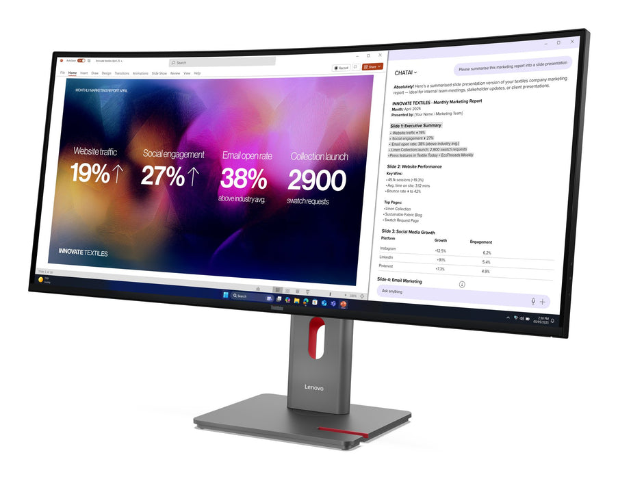EAN 0199274964429 - Lenovo ThinkVision P40WD-40 pantalla para PC 100,8 cm (39.7") 5120 x 2160 Pixeles LCD Negro imagen 4