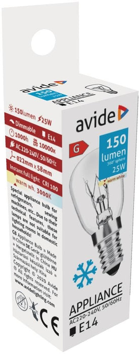 EAN 5999562284032 - Avide ARAC14WW-25W lámpara halógena Blanco cálido E14 G imagen 2