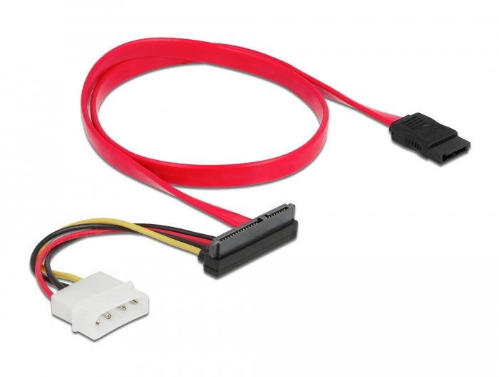 EAN 4043619860784 - DeLOCK 86078 cable de SATA 0,5 m SATA 7-pin SATA 22-pin + Molex (4-pin) Negro, Rojo, Blanco imagen 1