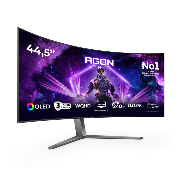 EAN 4038986111416 - AOC AGON PRO AG456UCZD pantalla para PC 113 cm (44.5") 3440 x 1440 Pixeles Wide Quad HD OLED Negro, Gris imagen 2