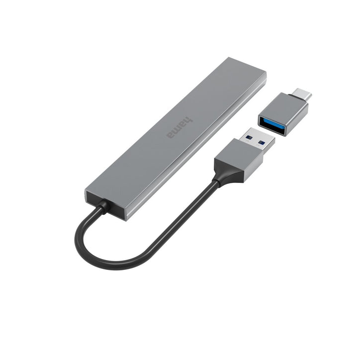 EAN 4047443497666 - Hama 00200141 hub de interfaz USB 3.2 Gen 1 (3.1 Gen 1) Type-A 5000 Mbit/s Gris imagen 2
