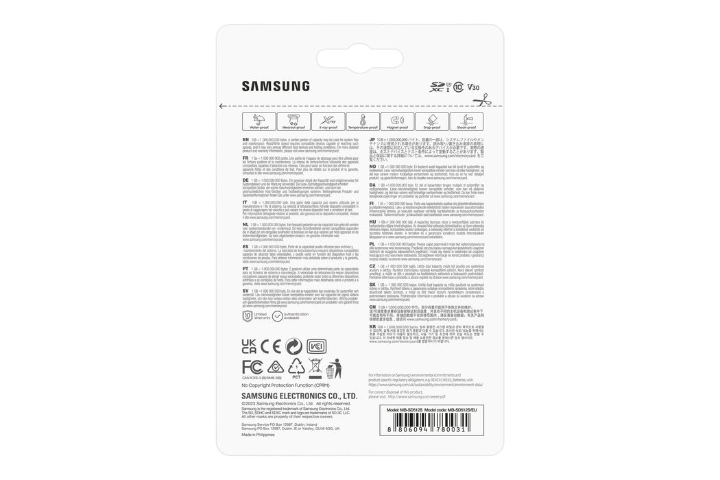 EAN 8806094780031 - Samsung MB-SD512S/EU memoria flash 512 GB SD UHS-I Clase 3 imagen 6