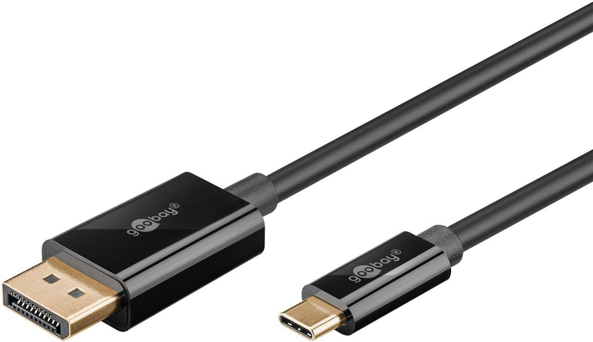 EAN 4040849757044 - Goobay 75704 adaptador de cable de vídeo 1 m USB Tipo C DisplayPort Negro imagen 2