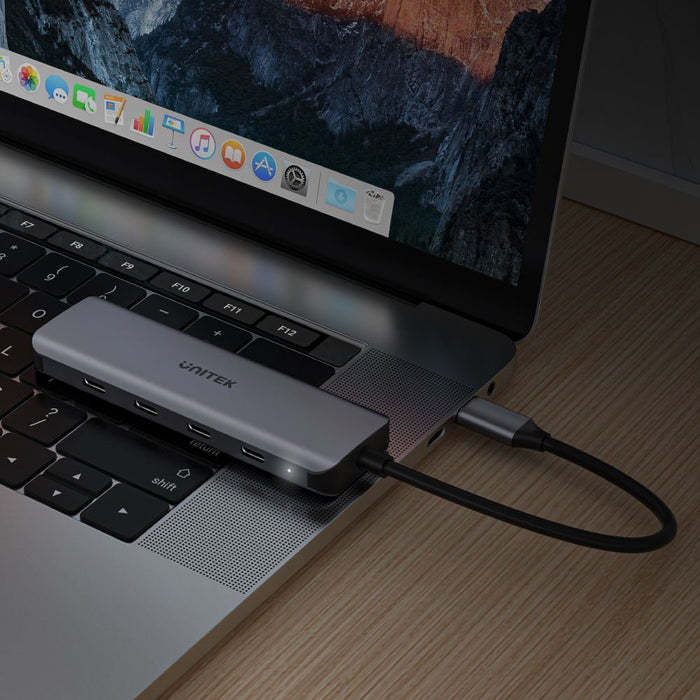 EAN 4894160048035 - UNITEK uHUB Q4 USB 3.2 Gen 1 (3.1 Gen 1) Type-C 5000 Mbit/s Gris imagen 7