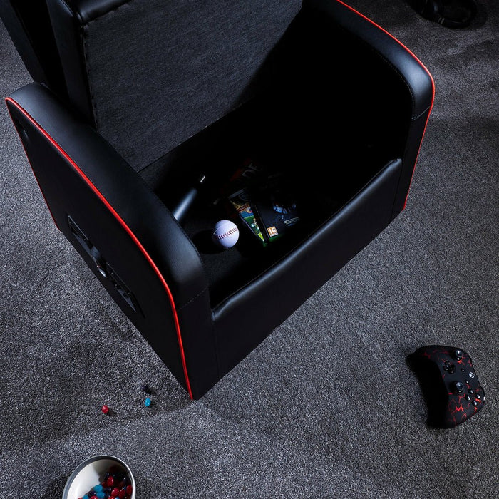 EAN 0094338220216 - X Rocker 2022021 silla para videojuegos Silla gaming Asiento acolchado Negro, Rojo imagen 3