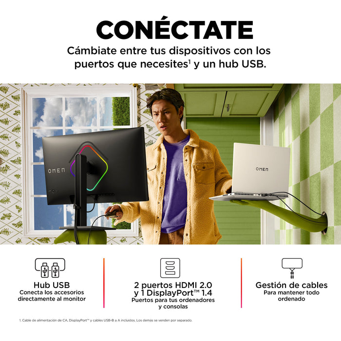 EAN 1970296154666 - OMEN by HP 27 inch FHD 240Hz Gaming Monitor - OMEN 27s pantalla para PC 68,6 cm (27") 1920 x 1080 Pixeles imagen 9