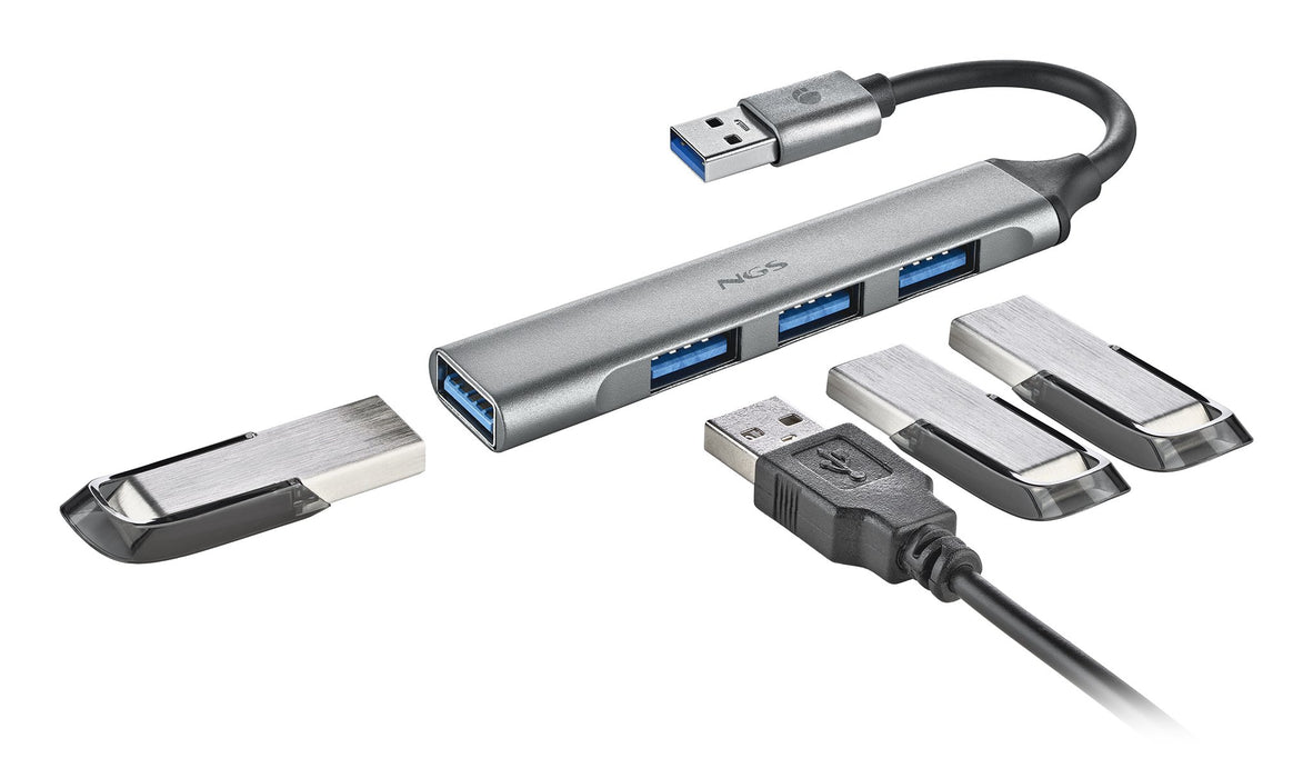 EAN 8435430626025 - NGS IHUB4 MICRO USB 3.2 Gen 1 (3.1 Gen 1) Type-A 5000 Mbit/s Plata imagen 2
