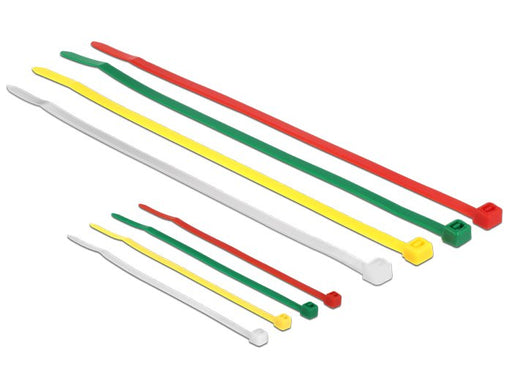 EAN 4043619186280 - DeLOCK 18628 presilla Nylon Verde, Rojo, Transparente, Amarillo 200 pieza(s) imagen 1