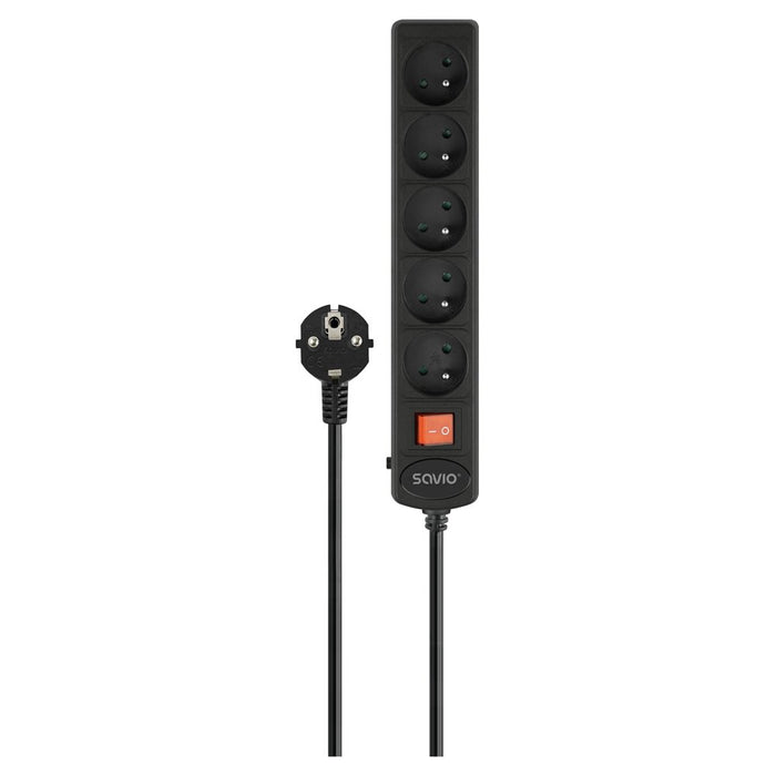 EAN 5905106070085 - Savio LZ-18 base múltiple 5 m 5 salidas AC Interior Negro imagen 2