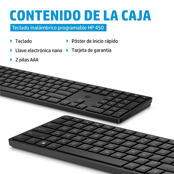 EAN 0196188162200 - HP 450 BLK Programmable Wireless Keyboard teclado RF inalámbrica + USB Negro imagen 3