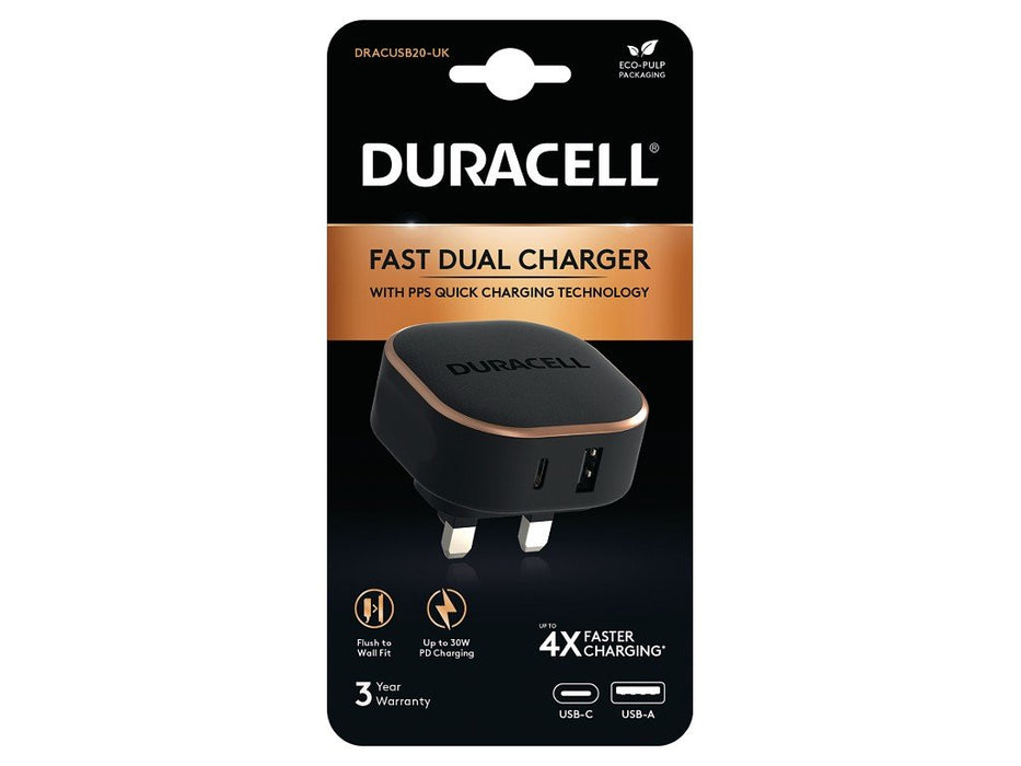 EAN 5056304311521 - Duracell DRACUSB20-UK cargador de dispositivo móvil Negro Corriente alterna Carga rápida Interior imagen 2